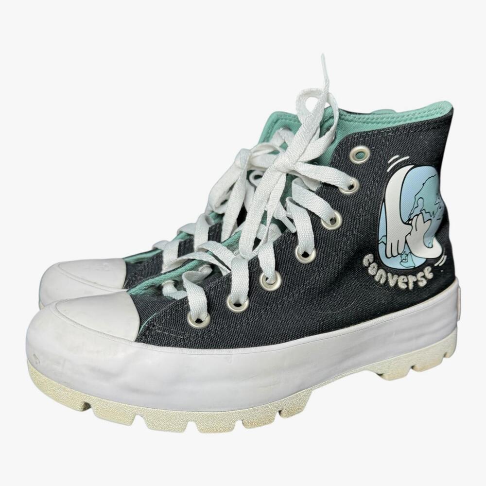 Converse Chuck Taylor Love Your Mother Earth Day Hi Top Lug Sole Sneakers Sz 6